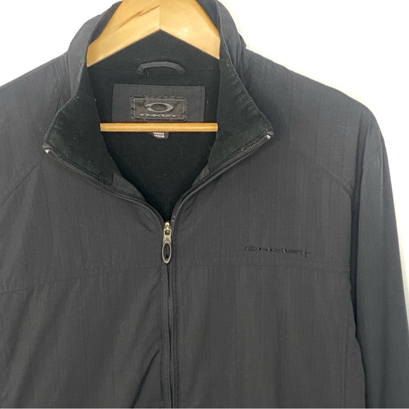Vintage Oakley Men’s Black Fleece Lined Full Zip Weatherproof Jacket Size Large - Picture 5 of 13